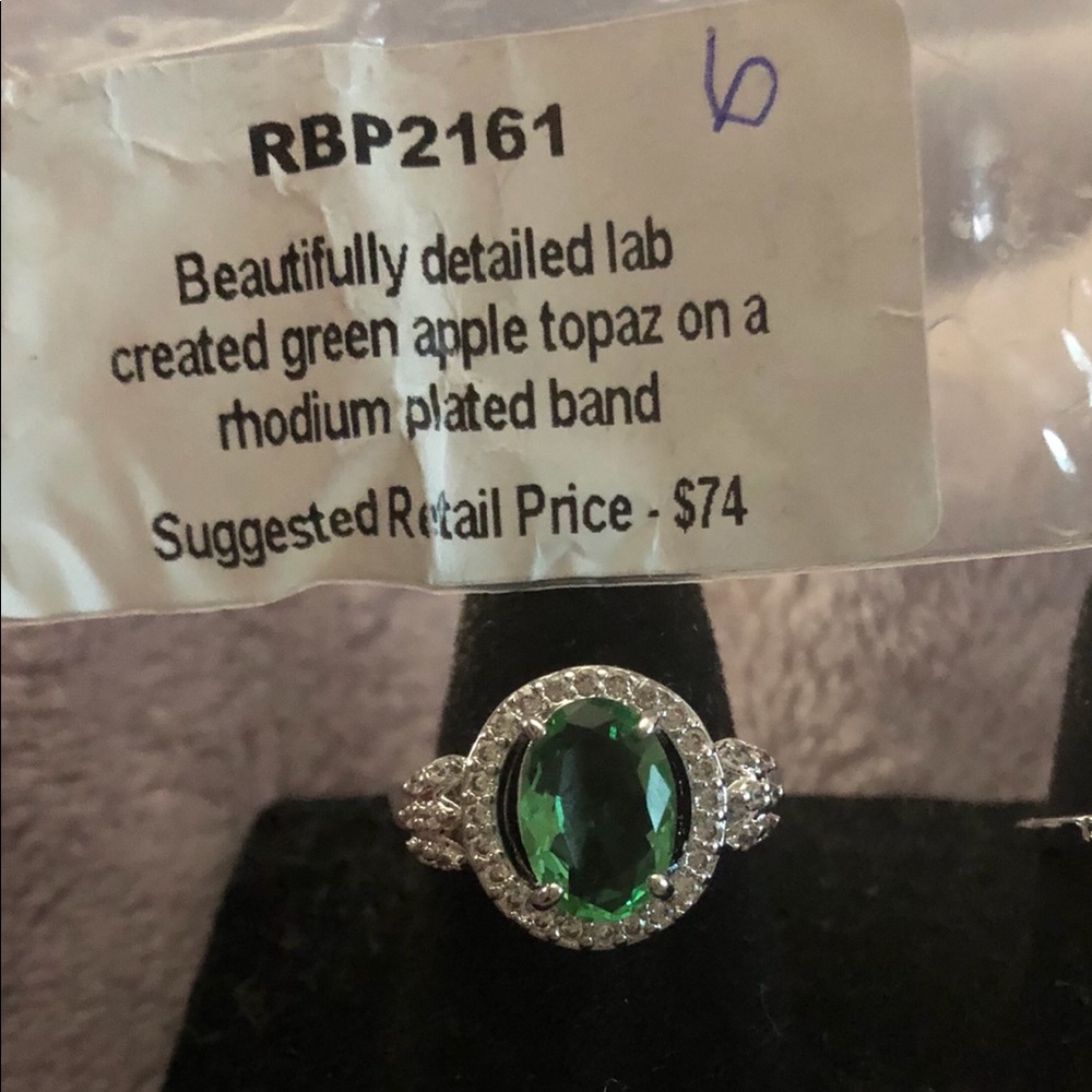Green Apple Rhodium Ring Bomb 6